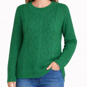 NWT St. John’s Bay Cable Knit Sweater Women’s XL Kelly Green Textured Pullover